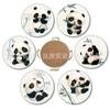 Juego de Posavasos al por Mayor de 6 Piezas Panda Tesoro Nacional de Sichuan Huahua Aislante Antideslizante Absorbente Corcho Cerámico con Soporte