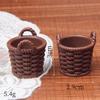 Miniatura de resina de comida e simulação de brincadeira cesta de bambu cesta cesta de vegetais casa de boneca DIY decoração casa de brincar brinquedos atacado