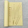 Pasador Doble Recto en Forma de U de Cobre Puro DIY Estilo Antiguo Accesorio para el Cabello Hanfu Dinastía Ming Pasador Electrochapado Pasador Envuelto en Flores Joyería Ligera