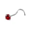 Clavo de Nariz de Alta Gama Transfronterizo Super Brillante Zirconia 5A Mini Diamante Pequeño Barra Curva Barra S Clavo de Labio F136 Anillo de Nariz de Aleación de Titanio para Mujeres