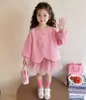 Vestido con Lazo para Niña 2026 Primavera y Otoño Nuevo de Moda Vestido de Princesa Ropa de Primavera para Bebé Vestido Sudadera Rosa