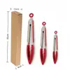 Pinzas para Alimentos de Silicona Transfronterizas, Pinzas para Barbacoa de Acero Inoxidable Resistentes a Altas Temperaturas de 7 Pulgadas 9 Pulgadas 12 Pulgadas, Pinzas para Pan Frito