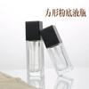Venta al por mayor, botella de loción cuadrada de 30 ml, botella de vidrio transparente con pulverizador, botella de base líquida para esencia, botella cosmética subbotella
