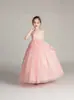 Vestido de Princesa para Meninas Vestido de Casamento Fofo Vestido de Verão Daminha Vestido de Festa de Aniversário Vestido para Apresentação de Piano no Palco Saia