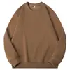 Sudadera de Forro Polar Zorro Plateado 400G con Cuello Redondo para Hombre, Color Sólido, Corte Holgado, Engrosada, Top Casual Deportivo para Otoño e Invierno