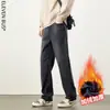 Calça Jeans Masculina de Inverno com Bainha Curva Estilo Americano, Forrada com Fleece, Modelagem Solta, Tamanhos Grandes, Jeans Grosso Vintage High Street para Homens