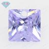 Huagang Gema Agujero Único Cuadrado Ángulo Recto Cambio Zafiro Azul Circón Piedra Desnuda Borde Agujero Central Anillo Cuadrado Princesa Piedra Principal
