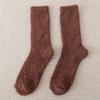 Calcetines de dormir de lana coral de otoño e invierno, gruesos y cálidos hasta media pantorrilla, para uso doméstico, de color liso, para mujer, venta al por mayor