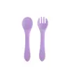 Juego de Tenedor y Cuchara para Niños, Cuchara para Bebé, Vajilla Infantil, Cuchara Suave de Silicona, Tenedor para Bebé, Cuchara para Arroz Resistente a Altas Temperaturas, Cuchara de Alimentación de Silicona