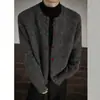 Cárdigan de punto con botones, marrón oscuro, smart casual, unisex, retro, prenda exterior casual, suéter de punto, corte holgado, estilo otoño