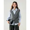 Nuevo Estilo Otoño/Invierno Chaleco Cardigan de Punto 100% Cachemira Pura para Mujer Cuello en V Ropa Exterior Prendas de Punto Versátiles Chaleco sin Mangas con Botones