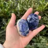 Pedra Crua de Cristal Natural Polida e Peça de Cabo de Ametista Brilhante Pedra Oval para Descompressão da Palma da Mão Pedra de Energia para Mão Pedra de Massagem para Yoga