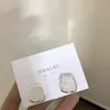Pendientes Cuadrados Geométricos Minimalistas con Diseño de Hielo Triturado de Cristal de Diamante para Mujer, Pendientes Sencillos y Sofisticados, Modernos y de Moda