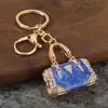 Llavero Creativo de Lujo con Bolsa de Goteo de Aceite y Pedrería, Colgante de Llave de Metal, Accesorio para Mochila, Llavero al por Mayor