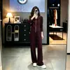 Conjunto de Roupa Esportiva Estilo Coreano para Mulheres Outono/Inverno 2026 Novo Conjunto de Duas Peças com Jaqueta com Capuz e Zíper com Patchwork de Renda e Calça de Pernas Largas