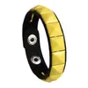 16 estilos de pulseras punk cool callejeras europeas y americanas personalizadas para discotecas, de color oscuro, con remaches cuadrados, para parejas, en combinación de cuero