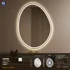 Espejo de baño de alta gama, sin marco, forma irregular, espejo de baño LED inteligente de mango, espejo de tocador de pared, espejo inteligente