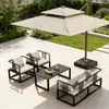 Cadeira de Rattan Minimalista Moderna para Pátio Externo, Cadeira de Rattan à Prova d'Água e Sol para Projeto de Varanda, Sofá Externo com Encosto