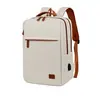 Mochila de Negocios, Bolso Sencillo con USB para Laptop, Mochila de Gran Capacidad para Viajes de Negocios y Viajes, Mochila Escolar de Color Sólido con Estampado