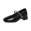 Zapatos Planos Bajos Casuales con Tacón Grueso y Hebilla Única 2026 Nuevo Verano Estilo Francés Ropa Exterior Versátil con Faldas Zapatos Mary Jane