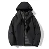 Chamarra de trabajo unisex con capucha, a prueba de viento, cálida, para hombre, abrigo casual para exteriores, primavera y otoño, multicolor, moderna y elegante