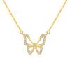Collar de mariposa con diamantes de imitación de estilo lujoso y ligero para mujer, cadena para el cuello, elegante colgante de mariposa con forma de hada, venta al por mayor