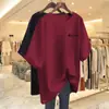 Camiseta de Manga Corta Estilo Nuevo 2026 para Mujer, Top de Longitud Media, Ropa Holgada Talla Grande para Mujer, Top de Verano para Mamá de Mediana Edad que Cubre el Vientre