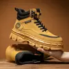 Botas altas Martin para hombre antichoque para otoño e invierno, botas de trabajo de gamuza antideslizantes de suela gruesa, botas de doble propósito para uso diario al aire libre