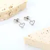 Pendientes Huecos Populares en Forma de Corazón de Amazon, Pendientes de Corazón con Diseño de Nicho, Pendientes de Acero Inoxidable Chapados en Oro de 18 Quilates