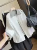 Gabardina de Estilo Coreano con Parches Rayados de Dos Piezas Falsas Ropa de Abrigo para Mujer 2026 Otoño Nueva Llegada Solapa Holgada Casual Temperamento Superior