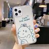 Línea dinosaurio cocodrilo 14 para funda de teléfono Apple xsmax iPhone12 todo incluido transparente 13 caricatura funda blanda