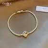 Pulsera con Cierre de Broche Colgante Flor de Circonita Super Brillante Lujo Ligero Estilo de Corte Retro Joyería de Mano Exquisita