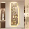 Pintura Decorativa de Entrada Fulu de Lujo Ligero Pintura de Luz LED Estéreo de Gama Alta Pintura Colgante Mural para Entrada de Sala de Estar Pasillo