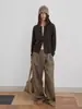 Yinhe STUDIO Blusa Longa Solta Falsa de Duas Peças Color Block Cardigã de Lã de Ovelha Tricotado Feminino Chegada Nova Outono 2026