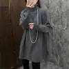 Suéter de forro polar Andy de cuello alto nuevo para otoño e invierno transfronterizo para mujer, de manga larga, corte holgado, talla grande, tejido grueso como capa base