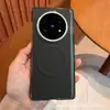 Adecuado para Funda Protectora Vivoxfold5 Funda de Succión Magnética Eje Central Bilateral Anti-Caída Moda de Negocios Funda Protectora con Textura de Cuero de Alta Calidad