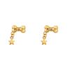 Aço Titânio 316L Stud de Osso da Orelha Moda Gota d'Água Estrela de Cinco Pontas Joia Piercing Brincos Pingente de Osso Platina Studs da Orelha Acessórios para Orelha