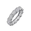 Anillo de unión de hueso de circón de lujo creativo, personalidad de lujo ligera europea y americana, anillo geométrico de diamantes de doble fila en forma de serpiente con diamantes completos