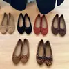 Primeiro Encontro Temporada Uso Diário Sapatilhas Baixas Delicadas 2026 Verão Laço Sapatos Baixos Estampa de Leopardo Sapatos Únicos