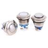 Interruptor de botón de metal impermeable de 16 mm, anillo de cabeza plana con botón de reinicio de luz, terminal de pie de tornillo de luz LED