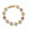 Pulseira Colmeia Colorida de Liga de Cobre com Zircônia, Moda de Luxo Leve, Joias Geométricas Coloridas de Diamante de Alta Qualidade para Atacado