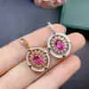 Plata de ley con incrustaciones de topacio rosa natural ambiente lifting para niñas estilo Joker moda piedra principal 5*7mm