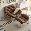 Sillón individual estilo nórdico para sala de estar y balcón, sofá de hierro de color sólido vintage resistente a los arañazos de gato para siesta