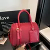 Bolso Boston de Mano Color Sólido Retro Nicho Estilo Coreano 2026 Otoño Nuevo para Viajes Diarios Gran Capacidad Hombro Único Cruzado