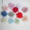 Organza de Camelia con Borde Quemado Temperamento Super Hada Flores de Tela 3D Pinza para el Cabello Flor para la Cabeza Accesorios para Ropa