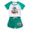 Ropa infantil Wangwang traje de manga corta para niña ropa de verano para niños nuevos pantalones cortos delgados conjunto de dos piezas entrega de una pieza