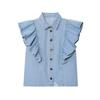 Comercio Exterior Transfronterizo Ropa de Mujer Estilo Verano 2025 Diseño de Moda Europeo y Americano Top Camisa de Mezclilla en Capas 9942155