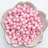 Cuentas redondas de acrílico de 4/6/8 mm, agujero recto, color sólido, material para abalorios hechos a mano DIY, cuentas lisas, cadena para teléfono móvil, cuentas sueltas