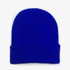 Gorro fluorescente de lana de color liso de Amazon, gorro de punto cálido para otoño e invierno, para hombre y mujer de Europa y América, gorro tipo jersey.