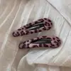 Pasador Rosa con Estampado de Leopardo para Mujer, Estilo Lateral, Pasador de Moda, Pinza para Flequillo, Pinza Bb Japonesa y Coreana, Nuevos Accesorios para el Cabello de Otoño e Invierno